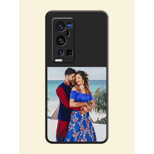 Image Upload With Space Black Color On Custom Soft Matte Mobile Back Cover - Vivo X60 Pro Plus 5G