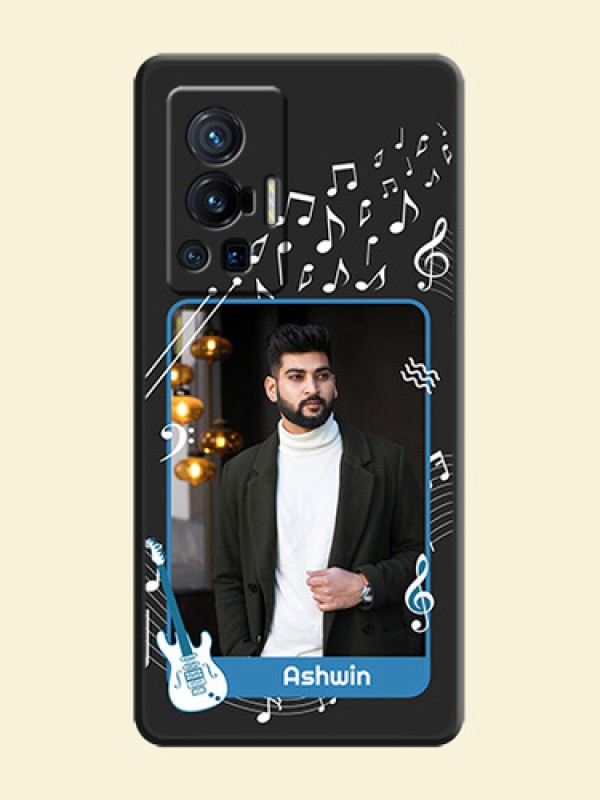 Musical Theme Design with Text on Photo on Space Black Soft Matte Mobile Case - Vivo X70 Pro 5G
