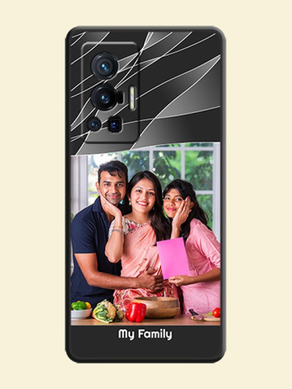 Mixed Wave Lines on Photo on Space Black Soft Matte Mobile Cover - Vivo X70 Pro 5G
