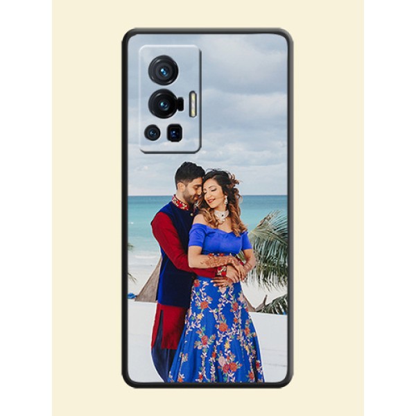 Full Single Pic Upload On Space Black Personalized Soft Matte Phone Covers -Vivo X70 Pro 5G