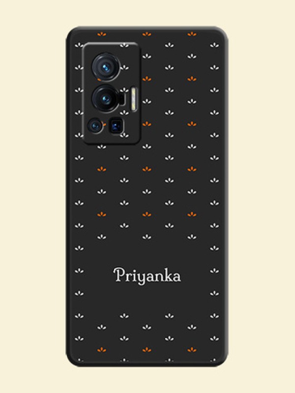 Simple Pattern With Custom Text On Space Black Personalized Soft Matte Phone Covers -Vivo X70 Pro 5G