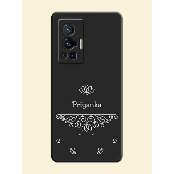 Lotus Garden Custom Text On Space Black Personalized Soft Matte Phone Covers -Vivo X70 Pro 5G