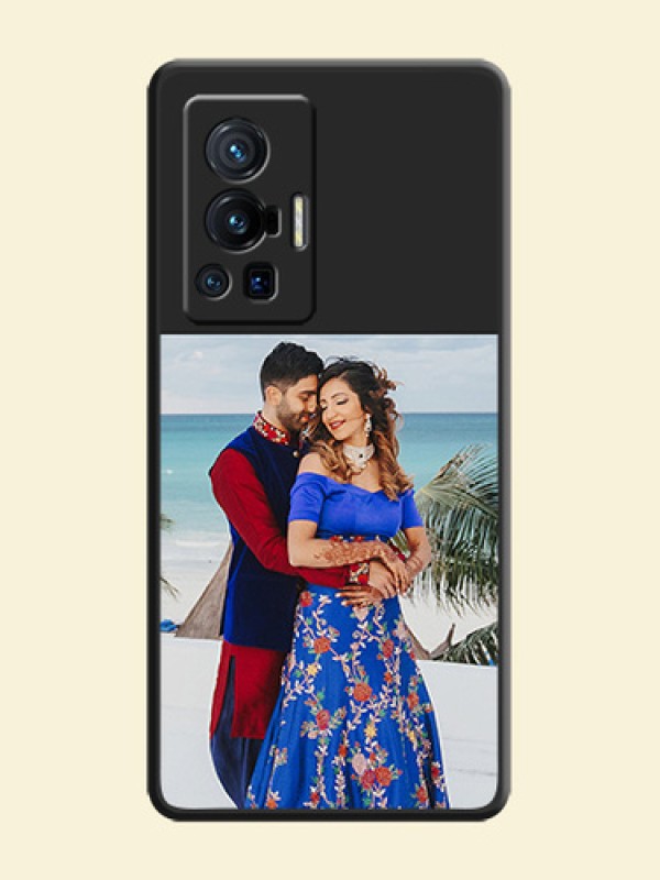 Image Upload With Space Black Color On Custom Soft Matte Mobile Back Cover - Vivo X70 Pro 5G