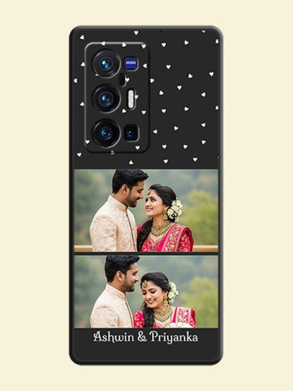 Miniature Love Symbols with Name on Space Black Custom Soft Matte Back Cover - Vivo X70 Pro Plus 5G