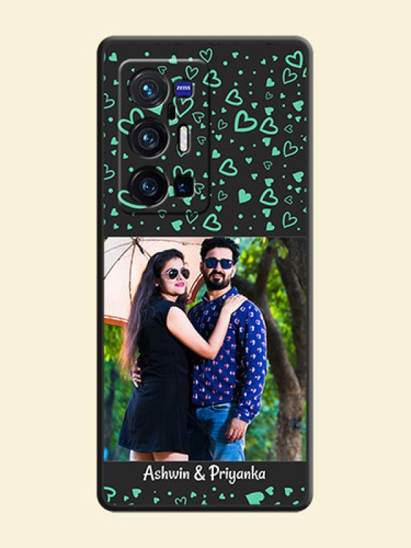 Sea Green Indefinite Love Pattern on Photo on Space Black Soft Matte Mobile Cover - Vivo X70 Pro Plus 5G