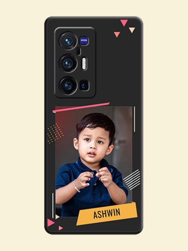 Photo Frame with Triangle Small Dots on Photo on Space Black Soft Matte Back Cover - Vivo X70 Pro Plus 5G
