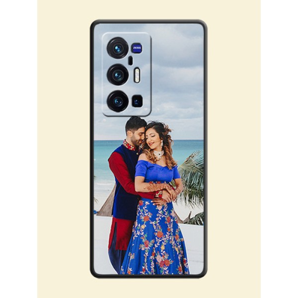 Full Single Pic Upload On Space Black Personalized Soft Matte Phone Covers -Vivo X70 Pro Plus 5G