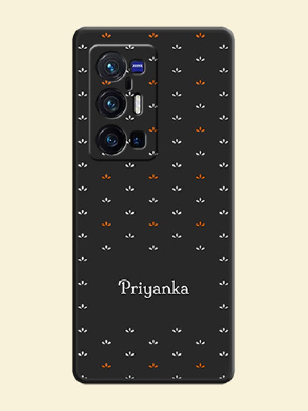 Simple Pattern With Custom Text On Space Black Personalized Soft Matte Phone Covers -Vivo X70 Pro Plus 5G