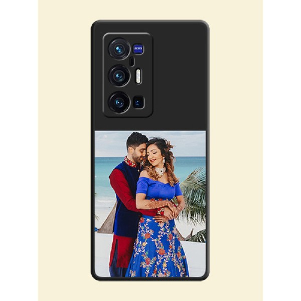 Image Upload With Space Black Color On Custom Soft Matte Mobile Back Cover - Vivo X70 Pro Plus 5G