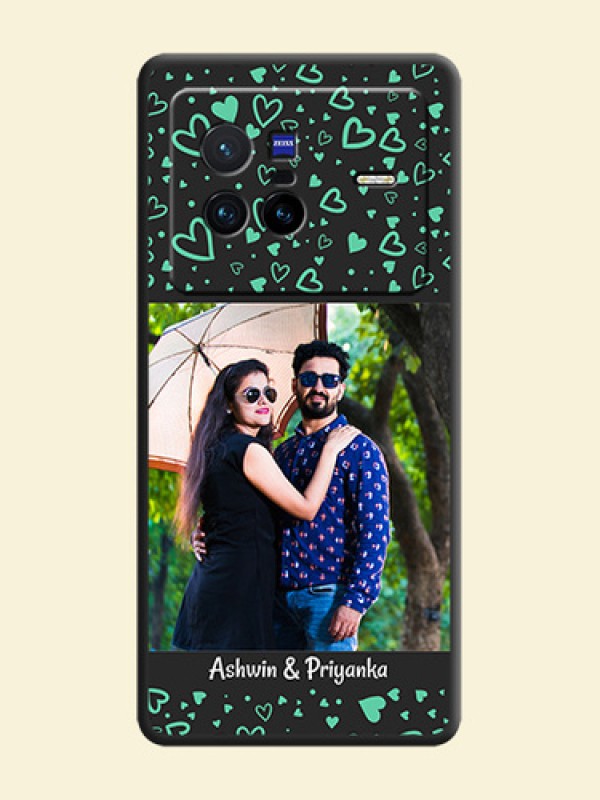 Sea Green Indefinite Love Pattern on Photo on Space Black Soft Matte Mobile Cover - Vivo X80 5G