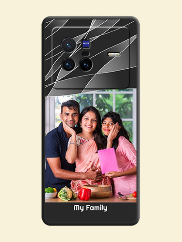 Mixed Wave Lines on Photo on Space Black Soft Matte Mobile Cover - Vivo X80 5G