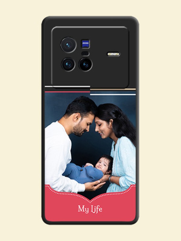 Classic Plain Design with Name on Photo on Space Black Soft Matte Phone Cover - Vivo X80 5G