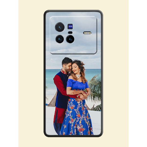 Full Single Pic Upload On Space Black Personalized Soft Matte Phone Covers -Vivo X80 5G