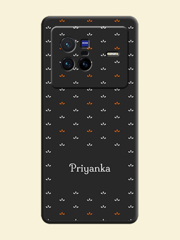 Simple Pattern With Custom Text On Space Black Personalized Soft Matte Phone Covers -Vivo X80 5G