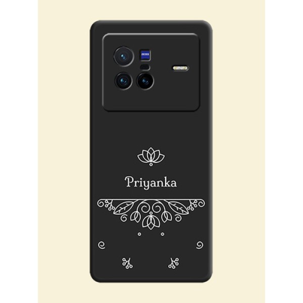 Lotus Garden Custom Text On Space Black Personalized Soft Matte Phone Covers -Vivo X80 5G