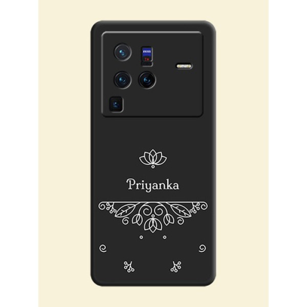 Lotus Garden Custom Text On Space Black Personalized Soft Matte Phone Covers -Vivo X80 Pro 5G