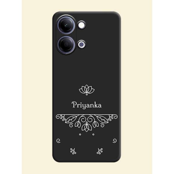 Lotus Garden Custom Text On Space Black Custom Soft Matte Mobile Back Cover - Vivo Y05 4G Lotus Garden Custom Text On Space Black Custom Soft Matte Mobile Back Cover - Vivo Y05 4G
