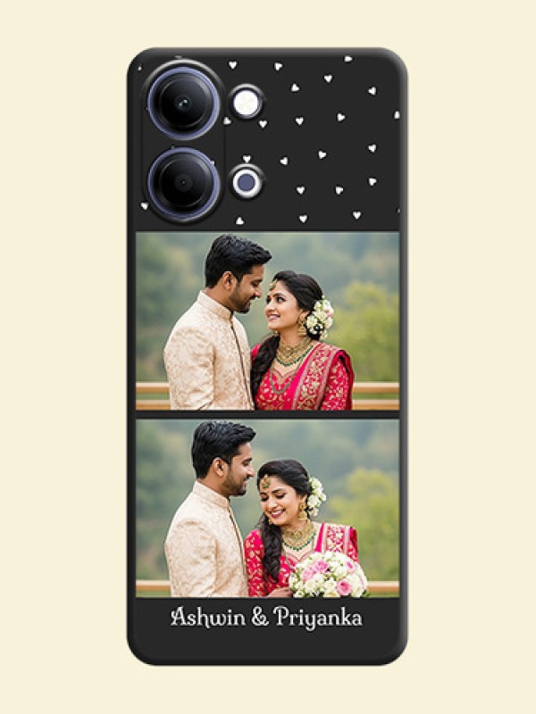 Miniature Love Symbols with Name On Space Black Custom Soft Matte Mobile Back Cover - Vivo Y11 5G