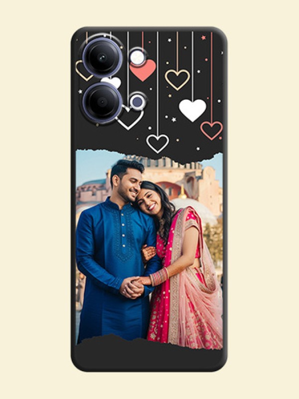 Love Hangings with Splash Wave Picture On Space Black Custom Soft Matte Mobile Back Cover - Vivo Y11 5G