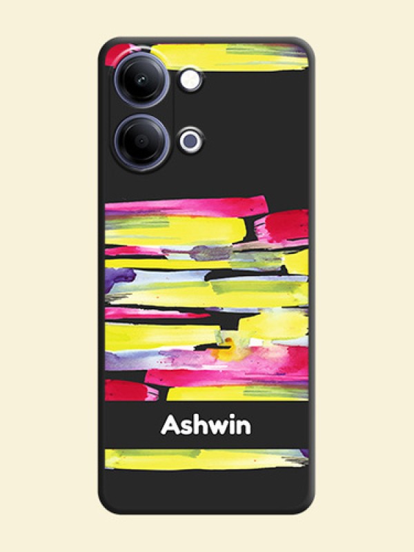 Brush Coloured On Space Black Custom Soft Matte Mobile Back Cover - Vivo Y11 5G