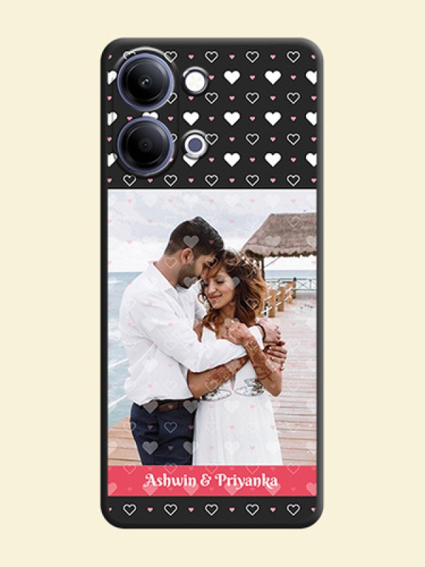 White Color Love Symbols with Text Design on Photo On Space Black Custom Soft Matte Mobile Back Cover - Vivo Y11 5G