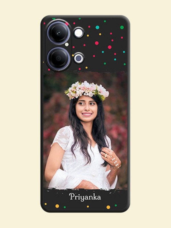 Multicolor Dotted Pattern with Text On Space Black Custom Soft Matte Mobile Back Cover - Vivo Y11 5G