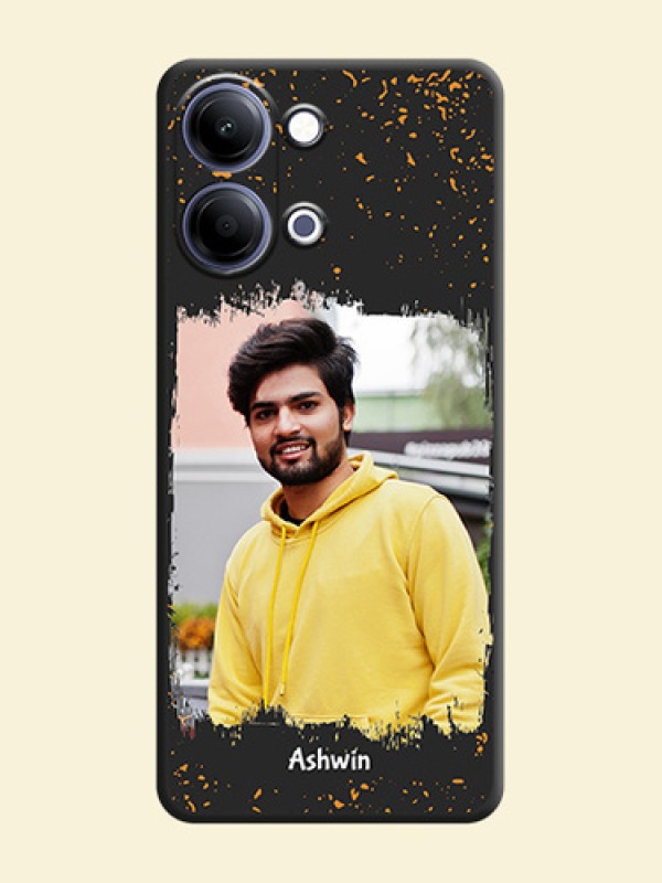 Spray Free Design on Photo On Space Black Custom Soft Matte Mobile Back Cover - Vivo Y11 5G
