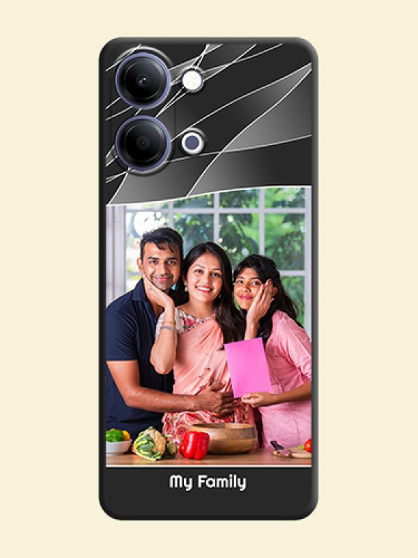 Mixed Wave Lines on Photo On Space Black Custom Soft Matte Mobile Back Cover - Vivo Y11 5G