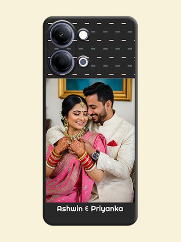 Line Pattern Design with Text On Space Black Custom Soft Matte Mobile Back Cover - Vivo Y11 5G