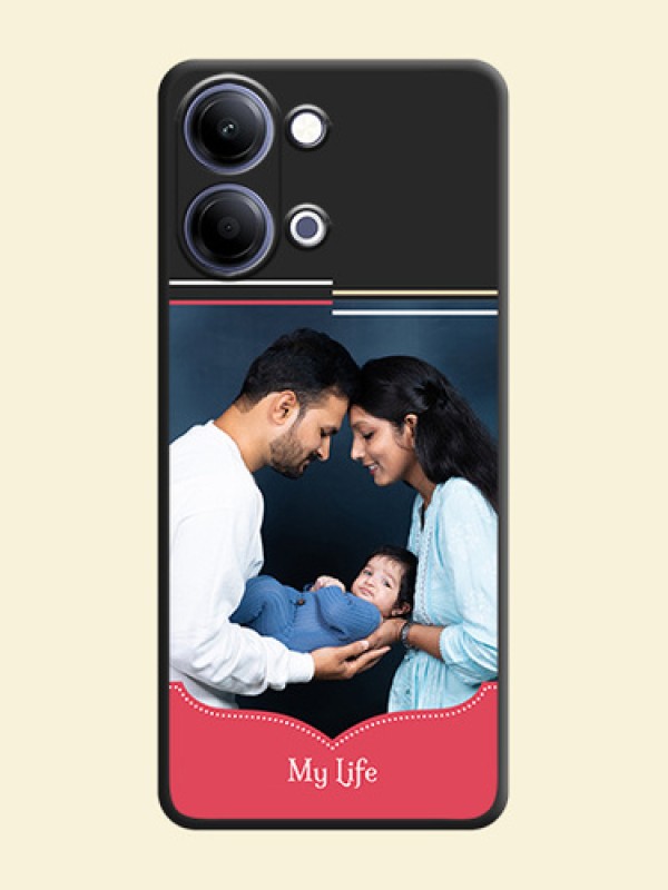 Classic Plain Design with Name On Space Black Custom Soft Matte Mobile Back Cover - Vivo Y11 5G