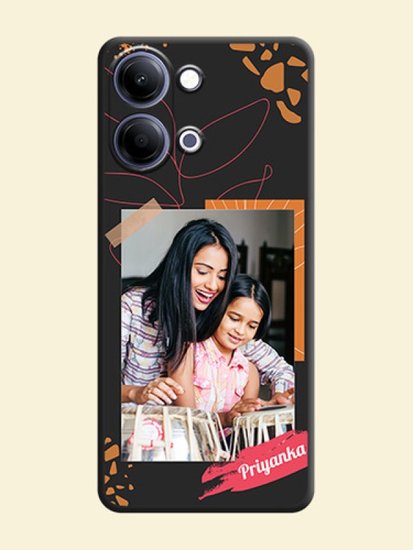 Orange Photo Frame On Space Black Custom Soft Matte Mobile Back Cover - Vivo Y11 5G