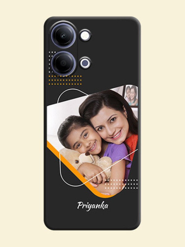 Yellow Triangle on Photo On Space Black Custom Soft Matte Mobile Back Cover - Vivo Y11 5G