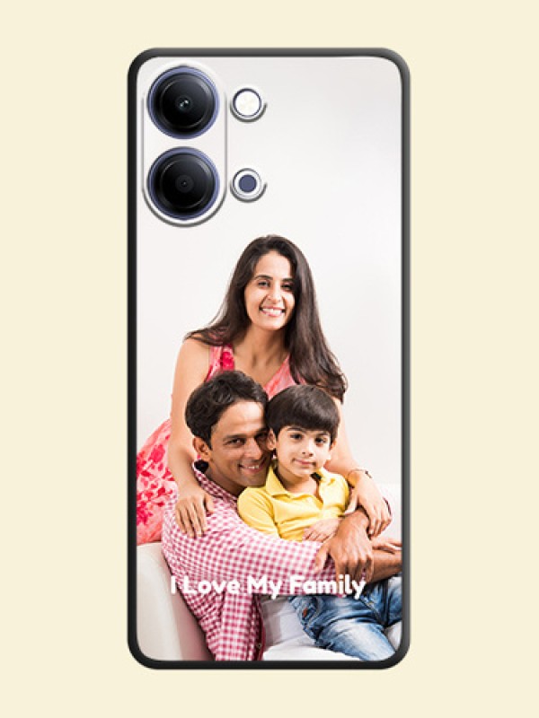 Full Single Pic Upload With Text On Space Black Custom Soft Matte Mobile Back Cover - Vivo Y11 5G