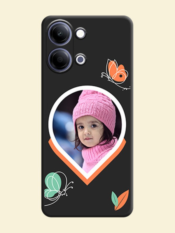 Upload Pic With Simple Butterly Design On Space Black Custom Soft Matte Mobile Back Cover - Vivo Y11 5G