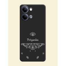 Lotus Garden Custom Text On Space Black Custom Soft Matte Mobile Back Cover - Vivo Y11 5G