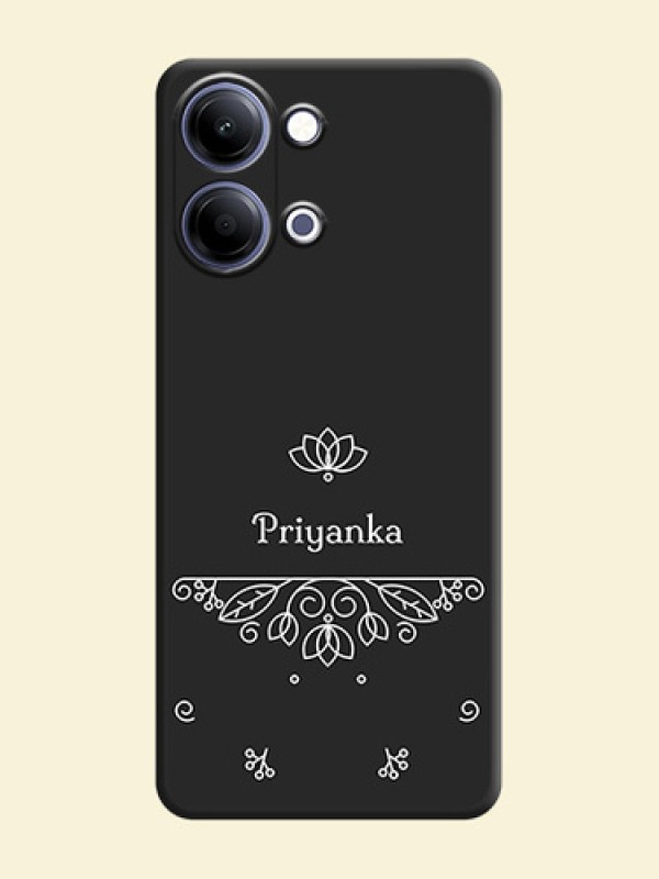 Lotus Garden Custom Text On Space Black Custom Soft Matte Mobile Back Cover - Vivo Y11 5G