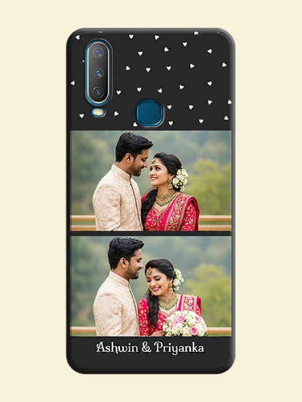 Miniature Love Symbols with Name on Space Black Custom Soft Matte Back Cover - Vivo Y15
