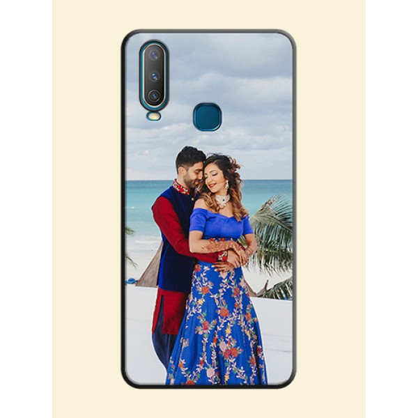 Full Single Pic Upload On Space Black Personalized Soft Matte Phone Covers -Vivo Y15