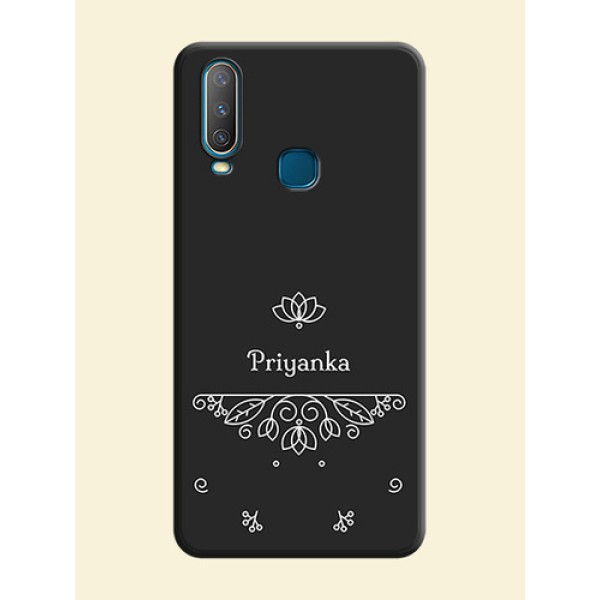 Lotus Garden Custom Text On Space Black Personalized Soft Matte Phone Covers -Vivo Y15