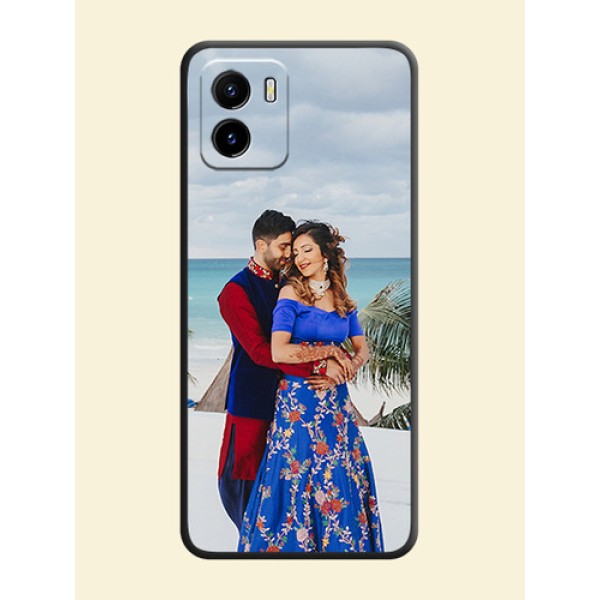 Full Single Pic Upload On Space Black Personalized Soft Matte Phone Covers -Vivo Y15C