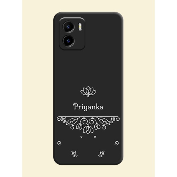 Lotus Garden Custom Text On Space Black Personalized Soft Matte Phone Covers -Vivo Y15C