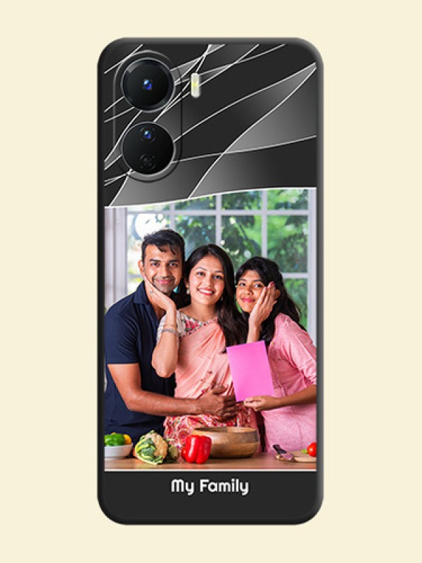 Mixed Wave Lines on Photo on Space Black Soft Matte Mobile Cover - Vivo Y16