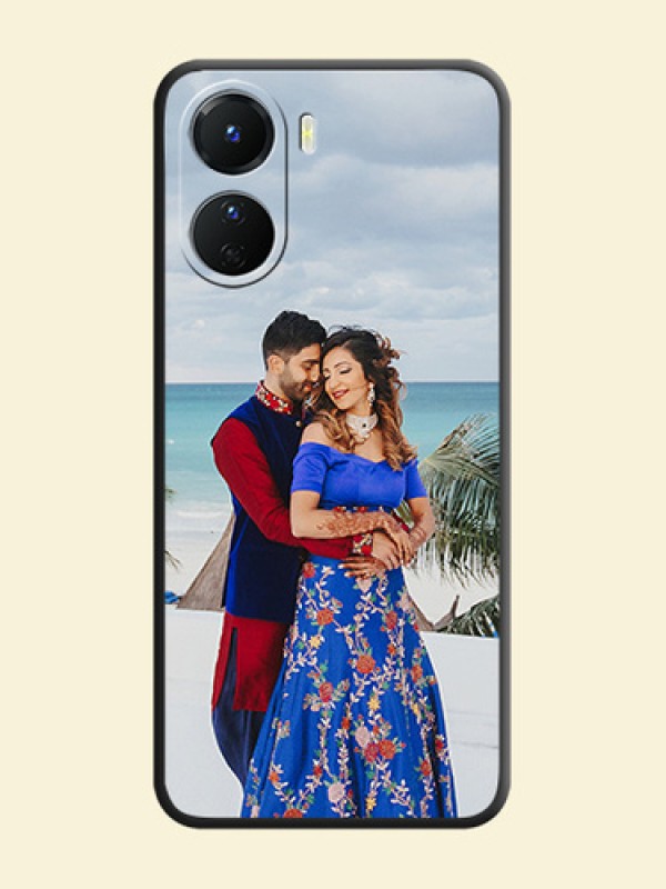 Full Single Pic Upload On Space Black Personalized Soft Matte Phone Covers -Vivo Y16