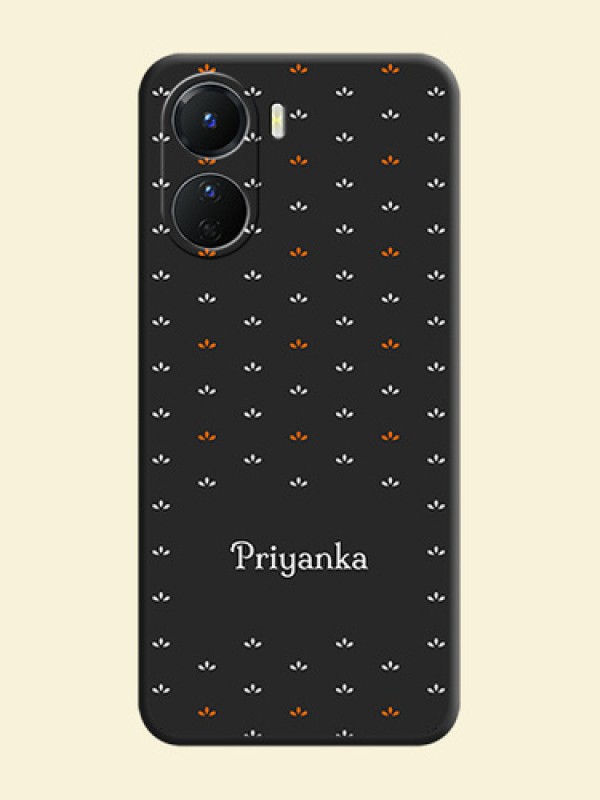 Simple Pattern With Custom Text On Space Black Personalized Soft Matte Phone Covers -Vivo Y16