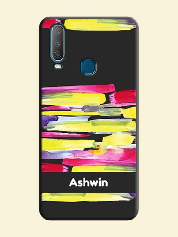 Brush Coloured on Space Black Personalized Soft Matte Phone Covers - Vivo Y17