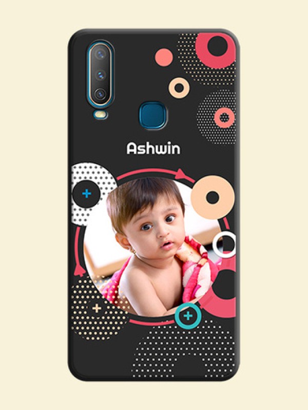 Multicoloured Round Image on Personalised Space Black Soft Matte Cases - Vivo Y17