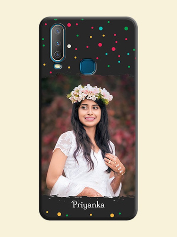 Multicolor Dotted Pattern with Text on Space Black Custom Soft Matte Phone Back Cover - Vivo Y17