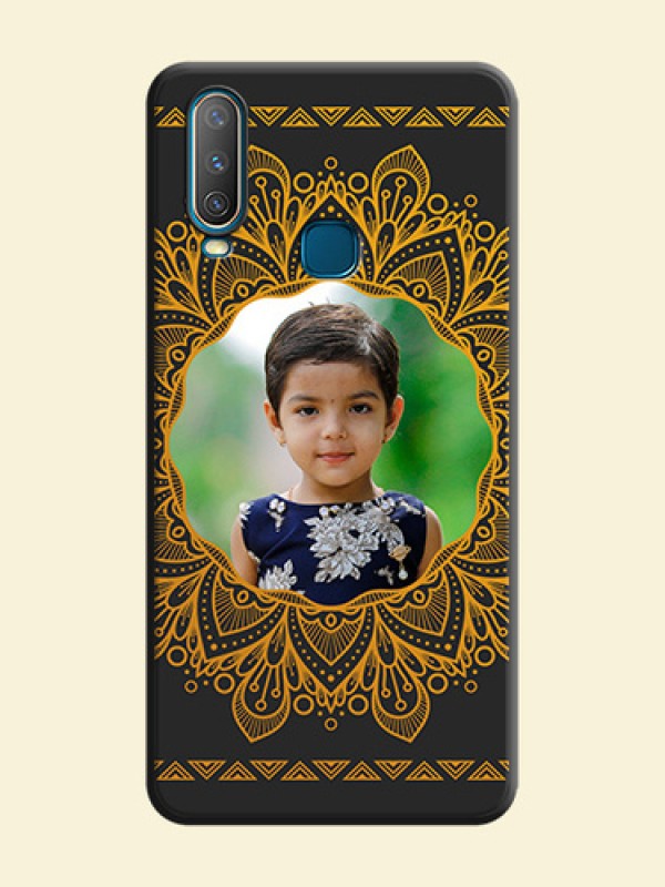 Round Image with Floral Design - Photo on Space Black Soft Matte Mobile Cover - Vivo Y17