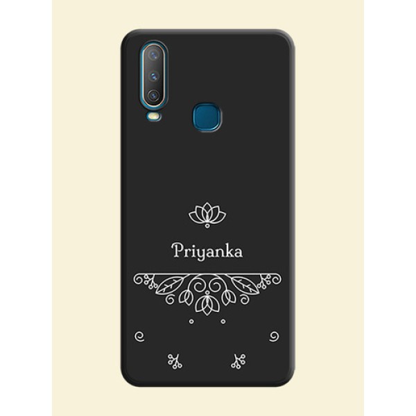 Lotus Garden Custom Text On Space Black Personalized Soft Matte Phone Covers -Vivo Y17