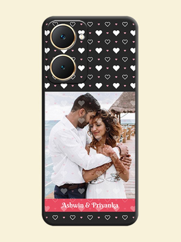 White Color Love Symbols with Text Design on Photo On Space Black Custom Soft Matte Mobile Back Cover - Vivo Y18